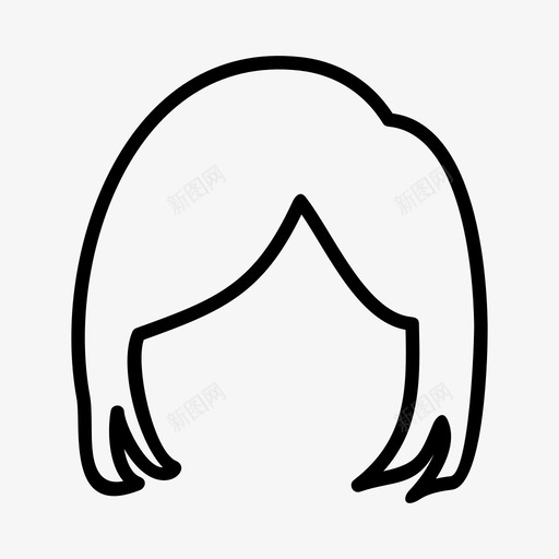 头发头长发图标svg_新图网 https://ixintu.com 头 头发 女人发型 长发