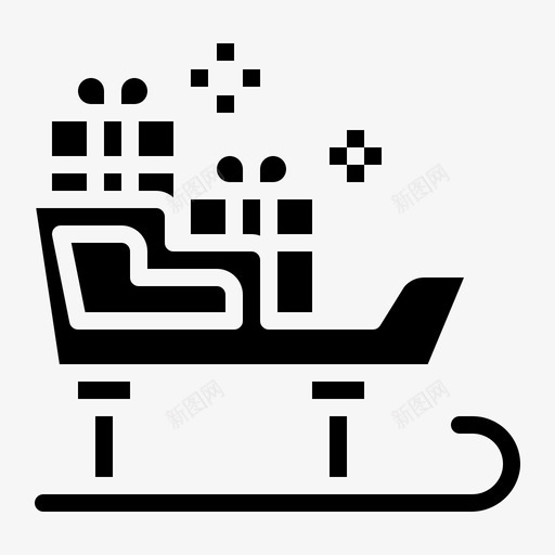 雪橇圣诞节雪图标svg_新图网 https://ixintu.com 冬天 圣诞节 雪 雪橇