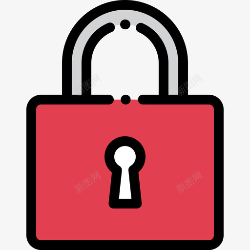 锁多媒体20线性颜色图标svg_新图网 https://ixintu.com 多媒体20 线性颜色 锁