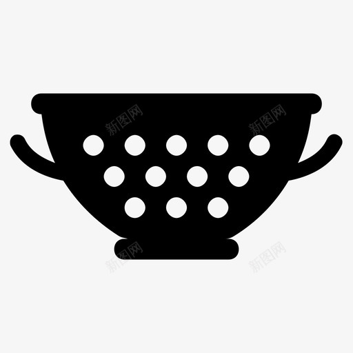滤器意大利面滤器筛子图标svg_新图网 https://ixintu.com 厨房滤器 厨房烹饪器具字形图标 意大利面滤器 水槽滤器 滤器 筛子 食物滤器