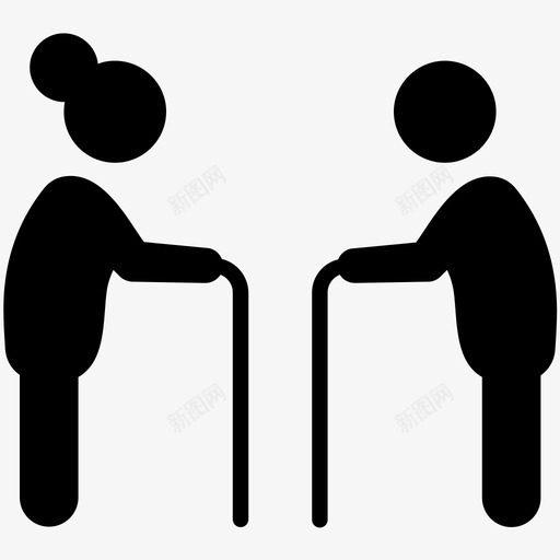 老年人夫妇老人图标svg_新图网 https://ixintu.com 保险 夫妇 奶奶 棍棒 老人 老年人