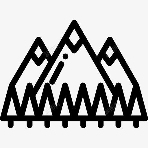 山脉冬季自然线性图标svg_新图网 https://ixintu.com 冬季自然 山脉 线性