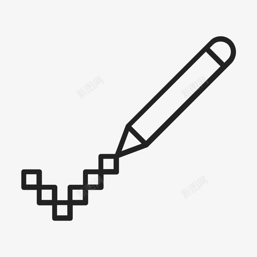 像素师铅笔图标svg_新图网 https://ixintu.com 像素 像素化 工具 设计师 铅笔