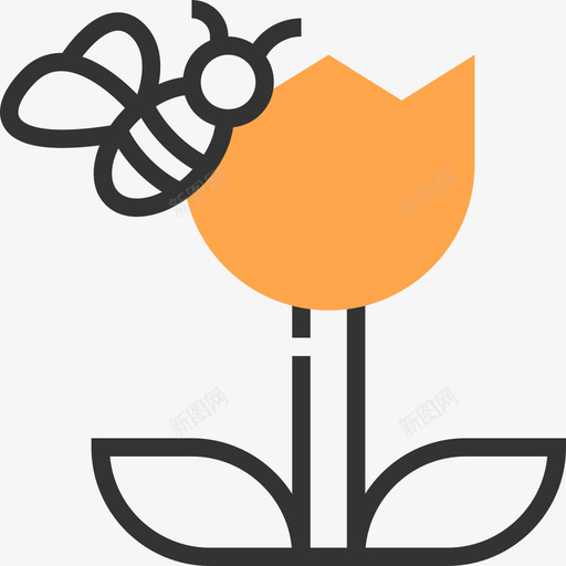 花养蜂场5黄影图标svg_新图网 https://ixintu.com 养蜂场5 花 黄影