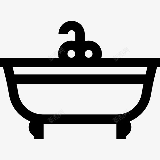 浴缸复古装饰10线性图标svg_新图网 https://ixintu.com 复古装饰10 浴缸 线性