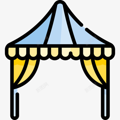 帐篷活动线性颜色图标svg_新图网 https://ixintu.com 帐篷 活动 线性颜色