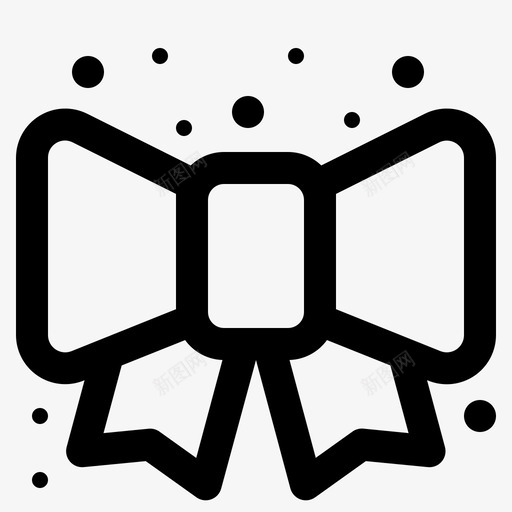 丝带圣诞装饰图标svg_新图网 https://ixintu.com 丝带 冬天 圣诞 圣诞老人 圣诞闪亮轮廓 装饰