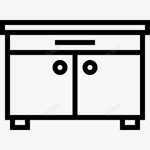 橱柜家具45线性图标svg_新图网 https://ixintu.com 家具45 橱柜 线性