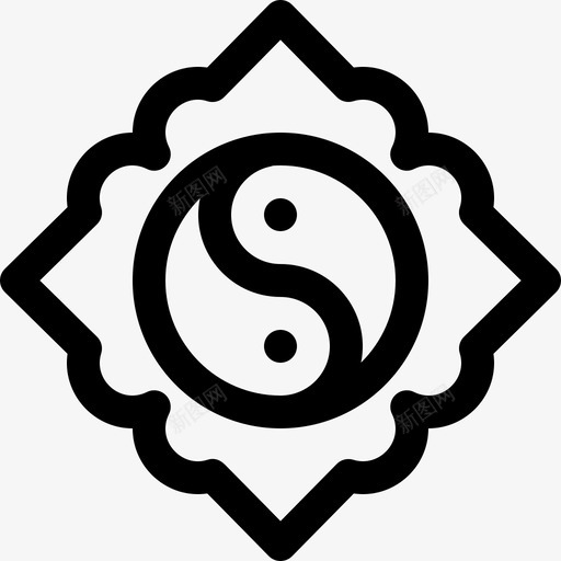 装饰中国年直线图标svg_新图网 https://ixintu.com 中国年 直线 装饰
