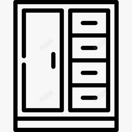 卧室家居用品17直线型图标svg_新图网 https://ixintu.com 卧室 家居用品17 直线型