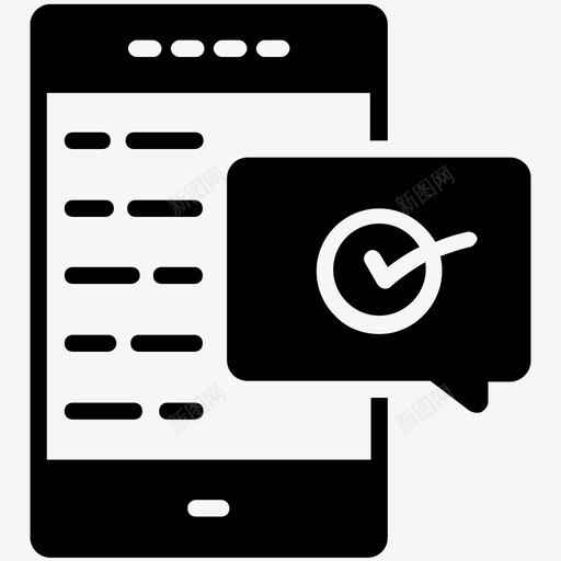 已发送消息手机订单确认图标svg_新图网 https://ixintu.com 业务短信 已发送消息 市场和经济字形图标 手机 短信回复 短信验证 订单确认