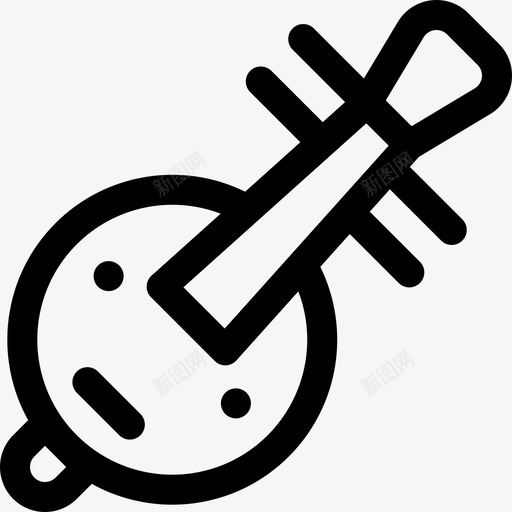 月琴中国年直系图标svg_新图网 https://ixintu.com 中国年 月琴 月琴图片 直系