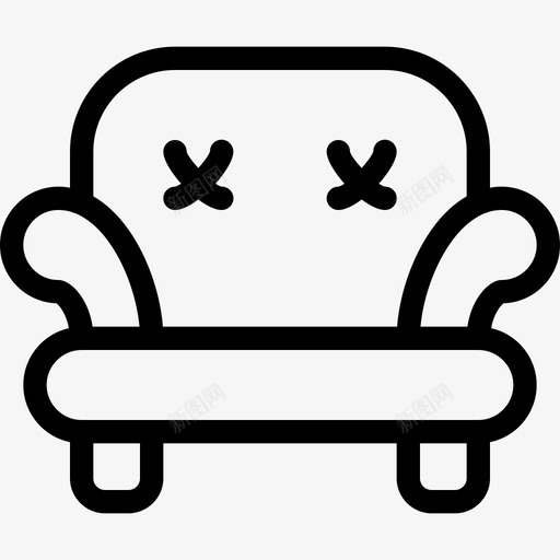 沙发家具33线性图标svg_新图网 https://ixintu.com 家具33 沙发 线性