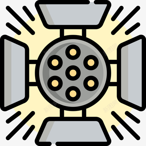 聚光灯夜派对10线性颜色图标svg_新图网 https://ixintu.com 夜派对10 线性颜色 聚光灯