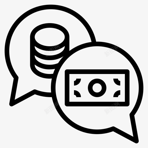 金钱对话美元金融图标svg_新图网 https://ixintu.com 商业06 美元 言论泡沫 金融 金钱对话