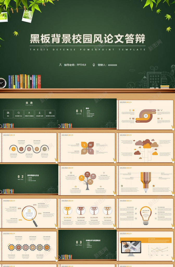 清新唯美黑板校园风毕业论文答辩PPT模板_新图网 https://ixintu.com 唯美 校园 毕业论文 清新 答辩 黑板