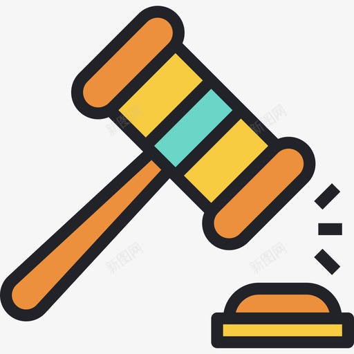 拍卖金融投资线性色彩图标svg_新图网 https://ixintu.com 拍卖 线性色彩 金融投资