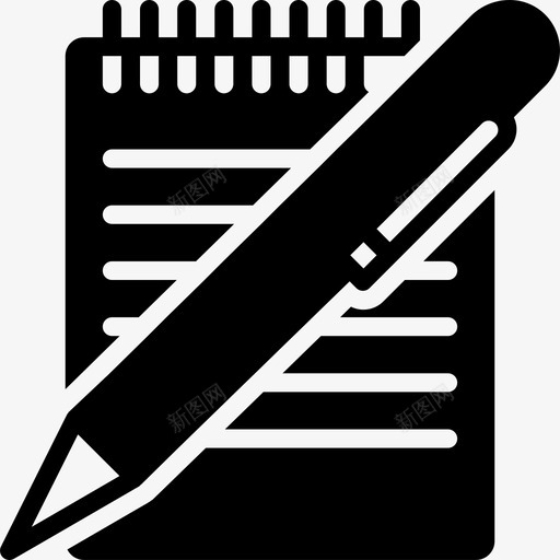 记事本信纸13填充图标svg_新图网 https://ixintu.com 信纸13 填充 记事本