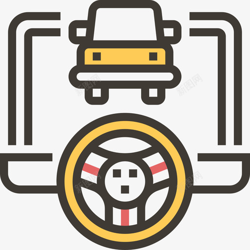 赛车游戏元素黄影图标svg_新图网 https://ixintu.com 游戏元素 赛车 黄影