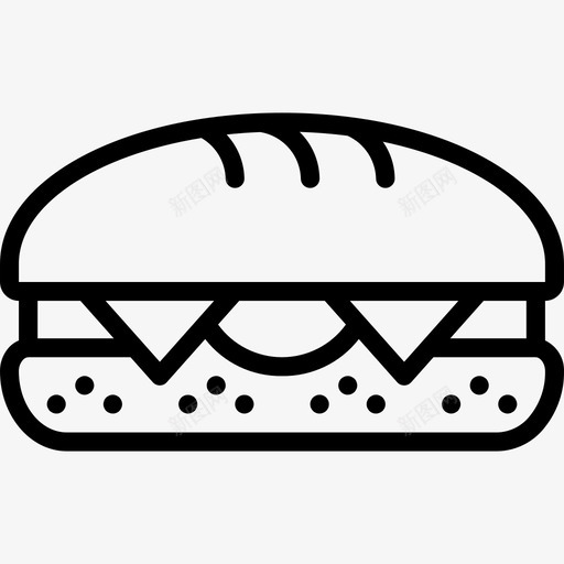 三明治美食直系图标svg_新图网 https://ixintu.com 三明治 直系 美食