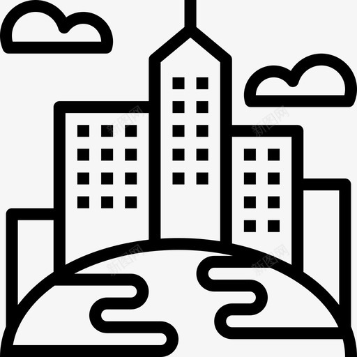 城市景观环境10线性图标svg_新图网 https://ixintu.com 城市景观 环境10 线性