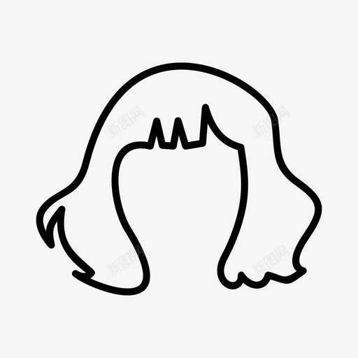 头发头长发图标svg_新图网 https://ixintu.com 头 头发 女人发型 长发