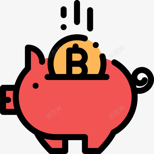储蓄罐比特币10线性颜色图标svg_新图网 https://ixintu.com 储蓄罐 比特币10 线性颜色