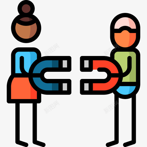 吸引力人际关系和情感2线性色彩图标svg_新图网 https://ixintu.com 人际关系和情感2 吸引力 线性色彩