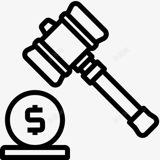 经济拍卖投标图标svg_新图网 https://ixintu.com 投标 拍卖 经济 金融 钱 锤子