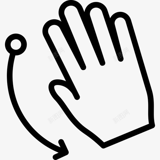 四个手指向下轻弹触摸手势轮廓v2图标svg_新图网 https://ixintu.com 四个手指向下轻弹 触摸手势轮廓v2