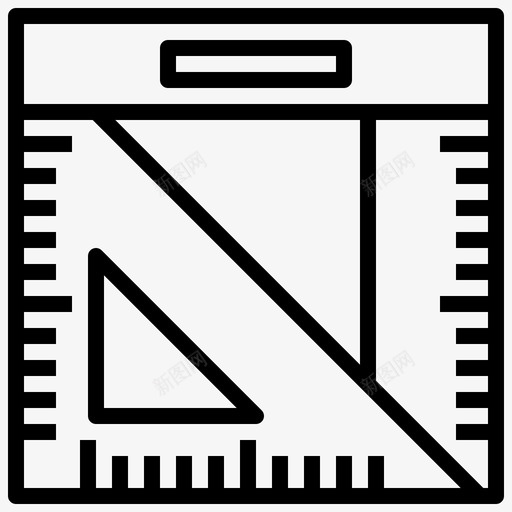 尺画几何学图标svg_新图网 https://ixintu.com 几何学 学校教育 尺 方格 画 量具