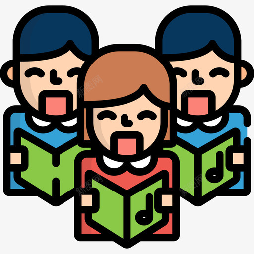 唱诗班圣诞106线性颜色图标svg_新图网 https://ixintu.com 唱诗班 圣诞106 线性颜色