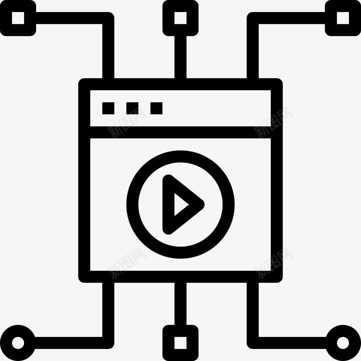视频播放器网络开发4线性图标svg_新图网 https://ixintu.com 线性 网络开发4 视频播放器