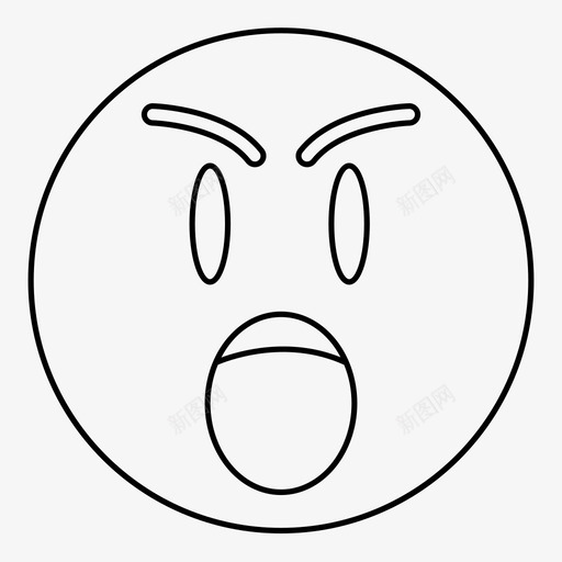 愤怒的脸表情尖叫图标svg_新图网 https://ixintu.com 大叫 尖叫 微笑 愤怒的脸 表情