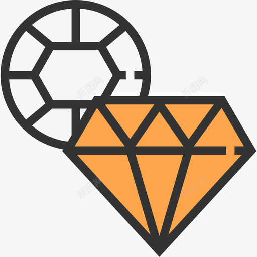珠宝钻石黄影图标svg_新图网 https://ixintu.com 珠宝 钻石 黄影