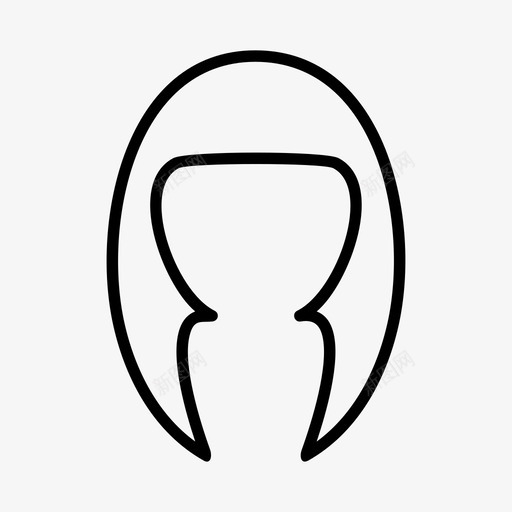 头发头长发图标svg_新图网 https://ixintu.com 头 头发 女人发型 长发