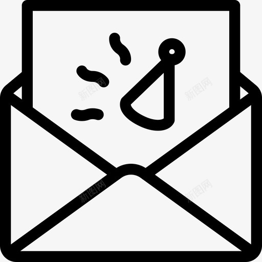 生日请柬信封图标svg_新图网 https://ixintu.com 信封 生日线图标 生日请柬 设计 问候语