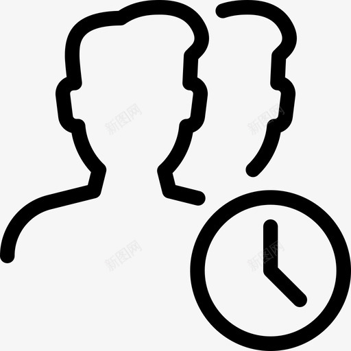 等待用户时钟时间图标svg_新图网 https://ixintu.com 一起 时钟 时间 用户操作行图标 等待用户