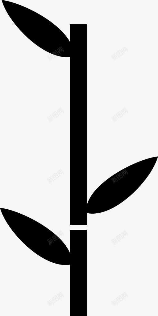 竹子竹竿叶子图标svg_新图网 https://ixintu.com 叶子 植物 竹子 竹竿