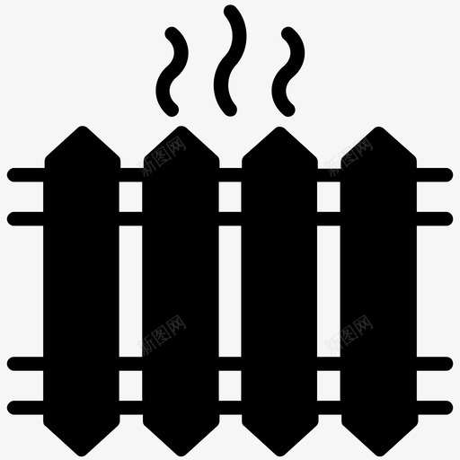 暖气片加热器芯加热线圈图标svg_新图网 https://ixintu.com 加热元件 加热器芯 加热线圈 加热装置 暖气片 热水锅炉恒温器和电煤气太阳能加热器字形图标