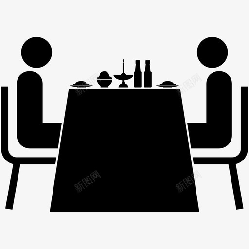 晚餐约会吃饭图标svg_新图网 https://ixintu.com 午餐 吃饭 晚餐 约会