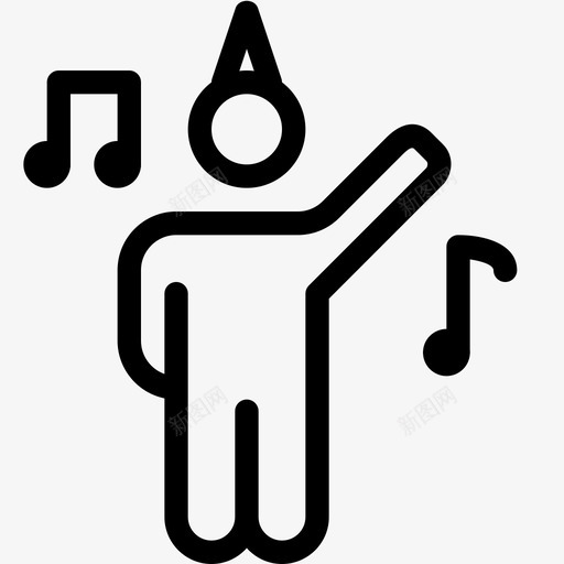 生日派对庆祝舞蹈图标svg_新图网 https://ixintu.com 娱乐 庆祝 生日派对 生日线图标 舞蹈