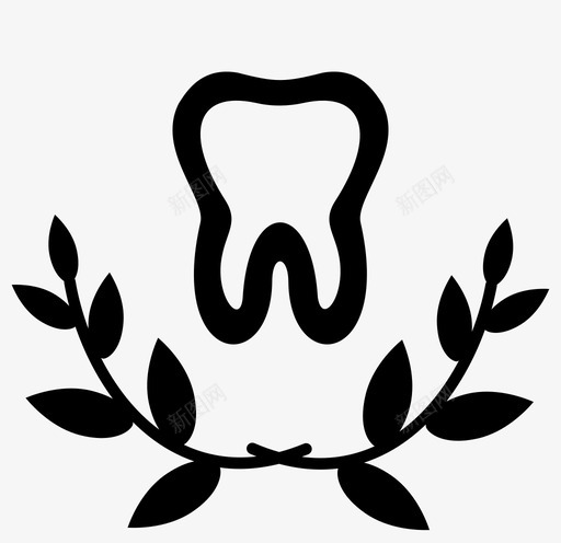 优秀牙医证书高级图标svg_新图网 https://ixintu.com 优秀牙医 劳雷尔卓越 牙齿 证书 质量 高级