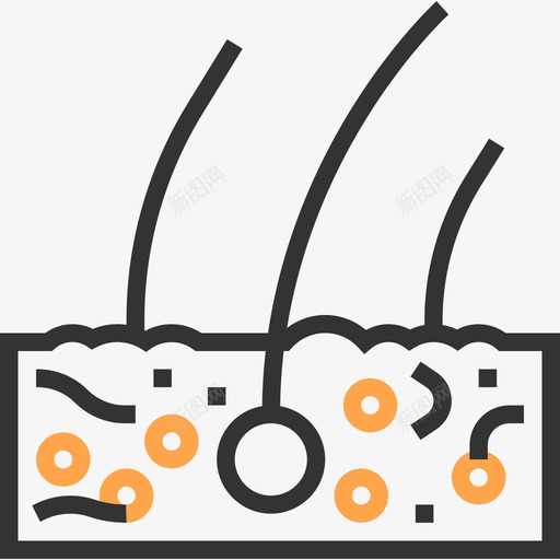 真皮人体器官黄色阴影图标svg_新图网 https://ixintu.com 人体器官 真皮 黄色阴影