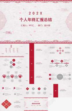 字体元素中国风元素个人年终汇报总结