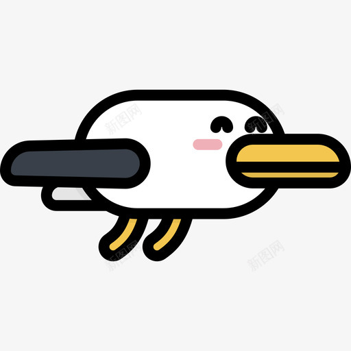 海鸥卡瓦伊夏季人物3线性颜色图标svg_新图网 https://ixintu.com 卡瓦伊夏季人物3 海鸥 线性颜色