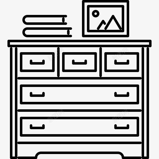 抽屉柜家具42线性图标svg_新图网 https://ixintu.com 家具42 抽屉柜 线性