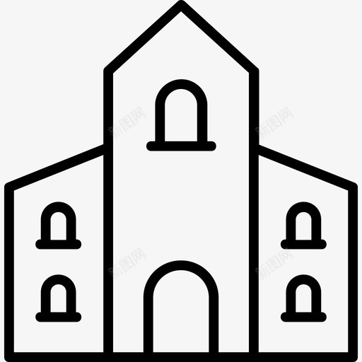 教堂西部荒野5号直线型图标svg_新图网 https://ixintu.com 教堂 直线型 西部荒野5号