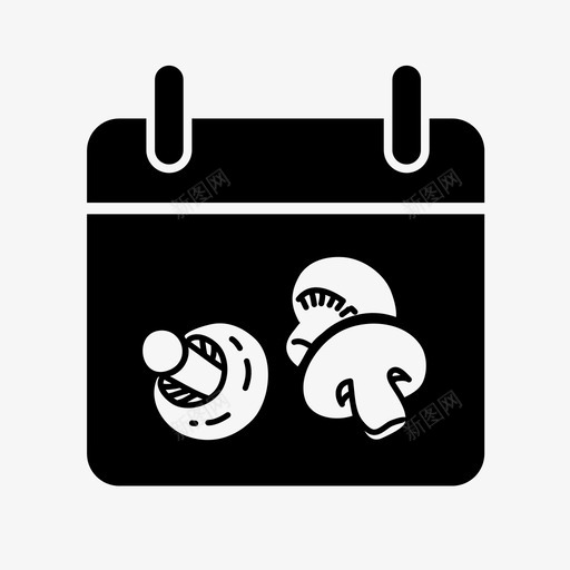 蘑菇日历秋天日期图标svg_新图网 https://ixintu.com 日期 水果 秋天 秋天字形 蘑菇日历
