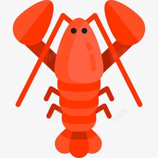 龙虾海洋生物3扁平图标svg_新图网 https://ixintu.com 扁平 海洋生物3 龙虾